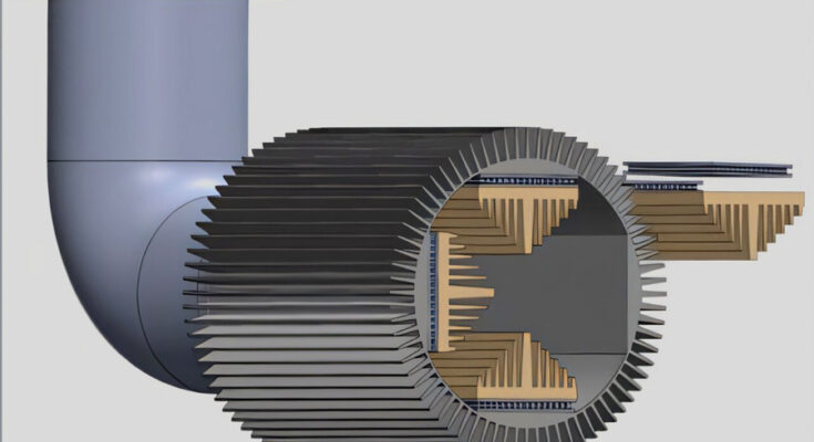 Thermoelektrischer Generator an einem Auspuffrohr. Illustration: acs.org