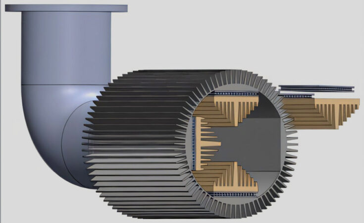 Thermoelektrischer Generator an einem Auspuffrohr. Illustration: acs.org